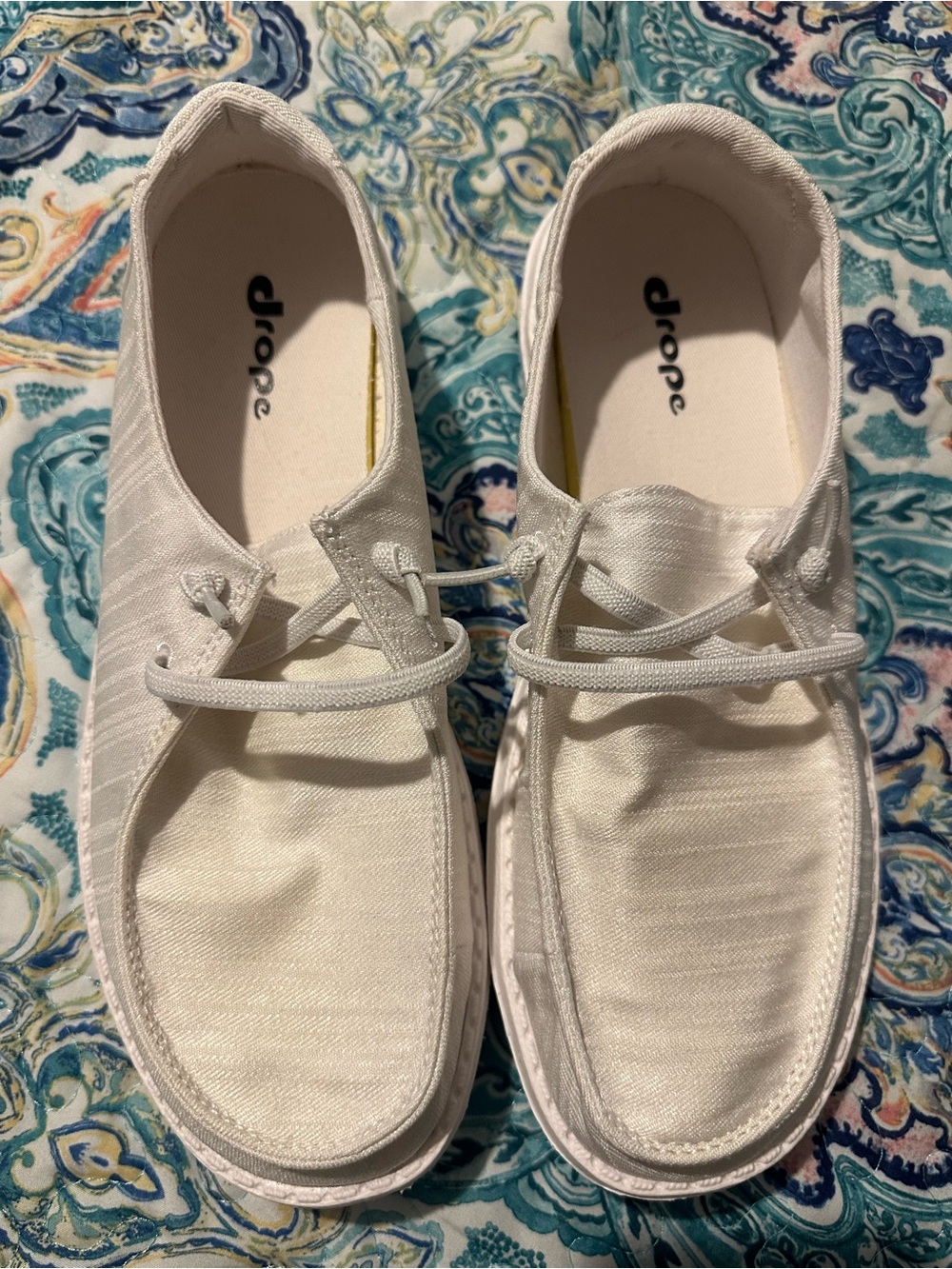 Women's White Canvas Slip-On Moccasin Slippers